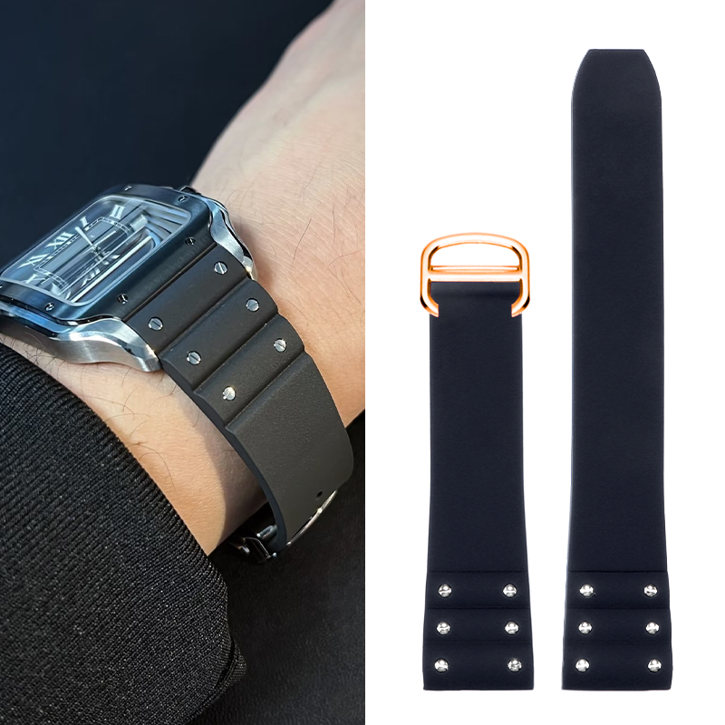Cartier Watch Santos - 까르띠에 산토스 실리콘 스트랩 용 고품질
