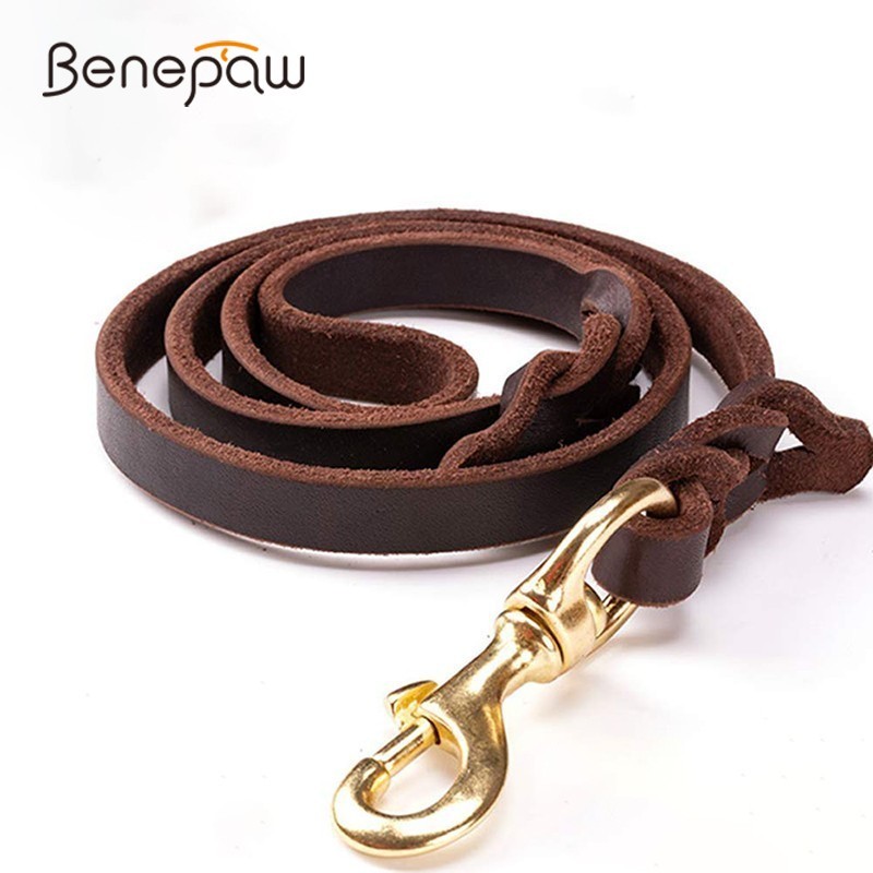 Leather Strap Quick Release - Benepaw-고급 소가죽 개 목줄, 수제 내구성