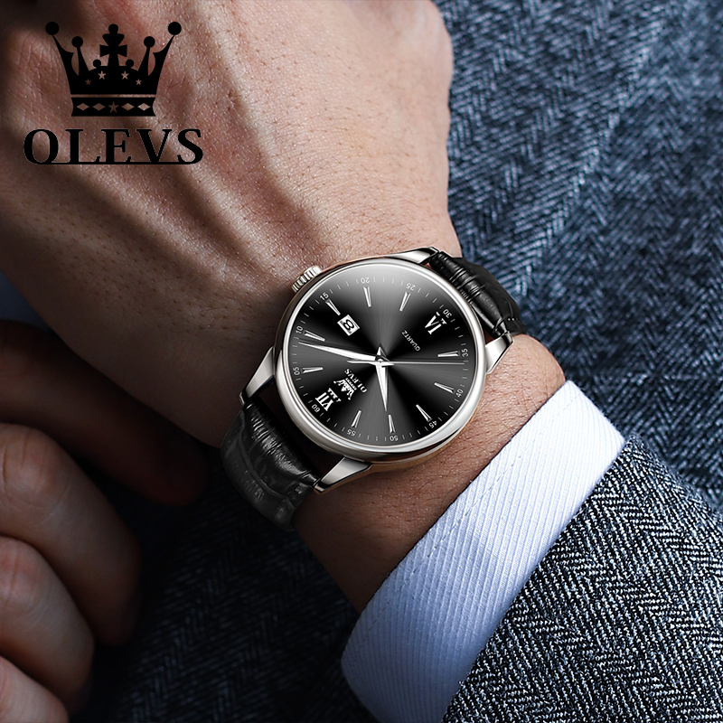 OLEVS 남성용 쿼츠 시계, 패셔너블한 비즈니스 방수 - Leather Watch Band Men 리뷰 및 가격