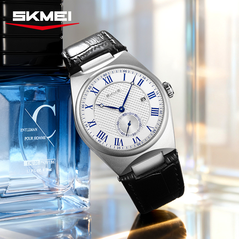 SKMEI 9390 우아한 남성용 쿼츠 시계 로마 눈금 - Leather Watch Band Men 리뷰 및 가격
