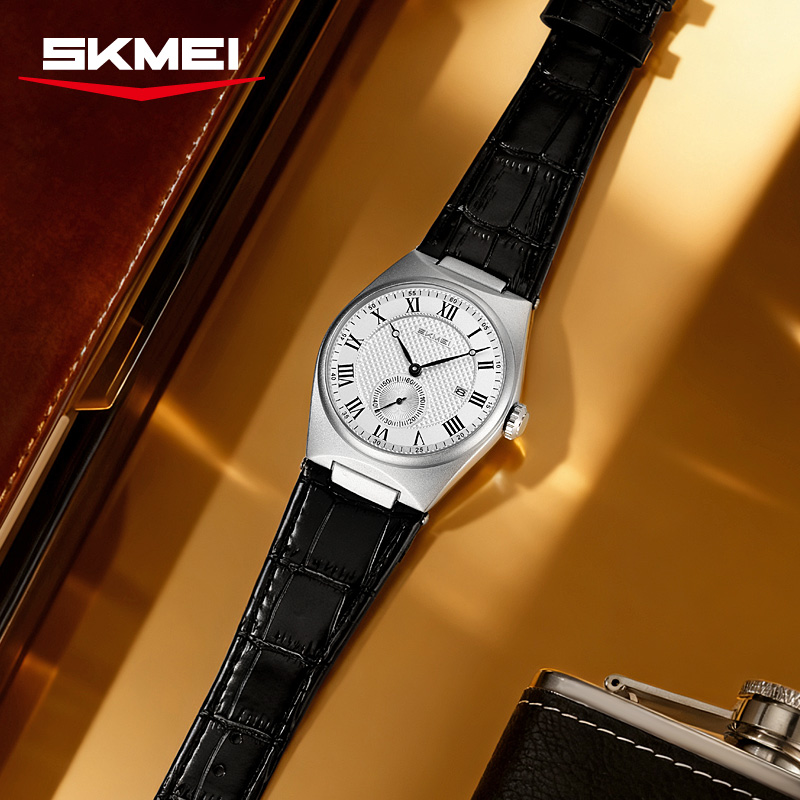 SKMEI 9390 우아한 남성용 쿼츠 시계 로마 눈금 - Leather Watch Band Men 리뷰 및 가격