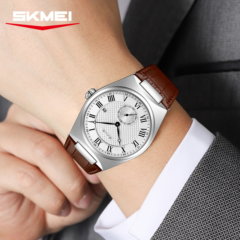 SKMEI 9390 우아한 남성용 쿼츠 시계 로마 눈금 - Leather Watch Band Men 리뷰 및 가격