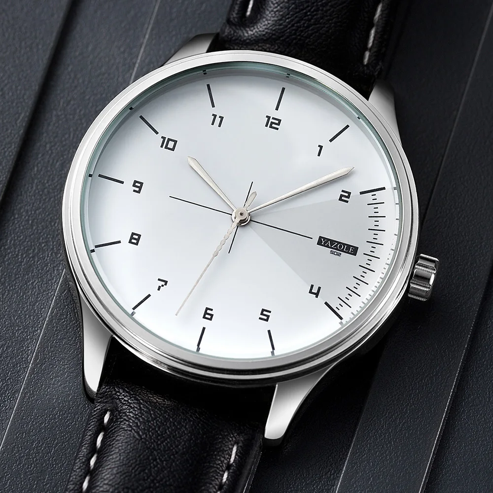 탑 브랜드 YAZOLE 남성용 쿼츠 시계 패션 캐주얼  - Leather Watch Band Men 리뷰 및 가격